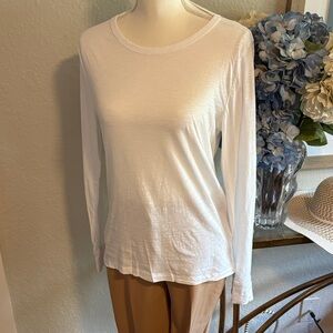 J Crew white, vintage cotton, long sleeve T-shirt sz L